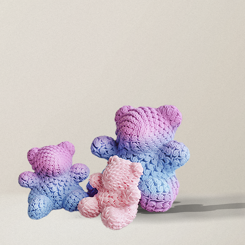 Gradient Color 3D Printed Teddy Bear